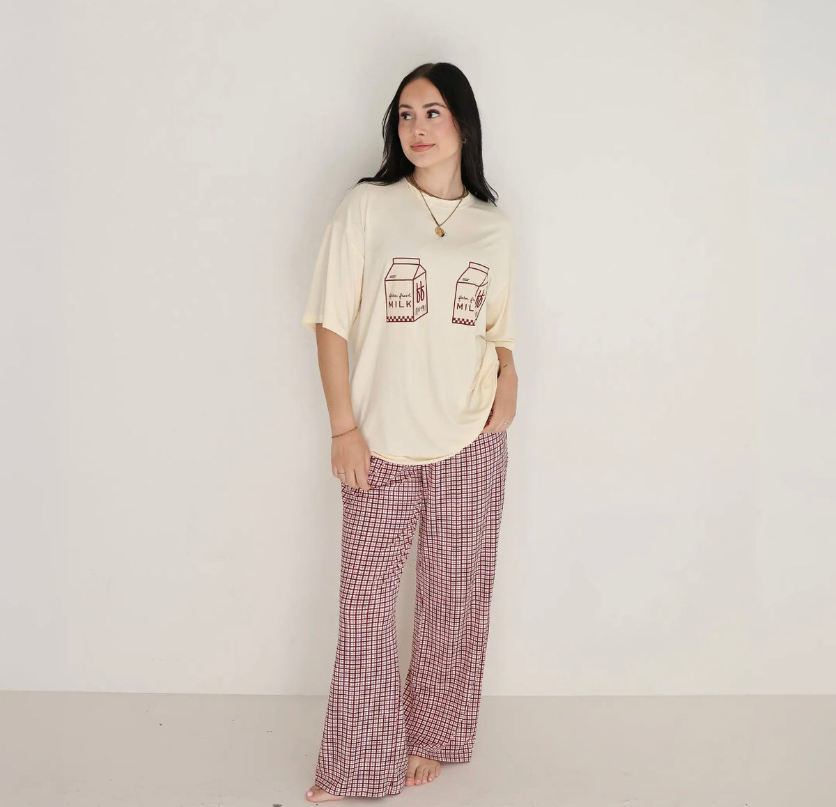 Short Sleeve Women's Bamboo Lounge Set | Milk & Window Pane