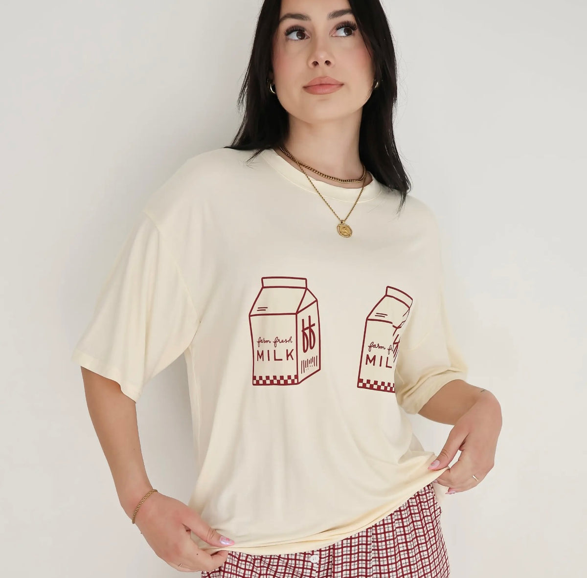 Short Sleeve Women's Bamboo Lounge Set | Milk & Window Pane