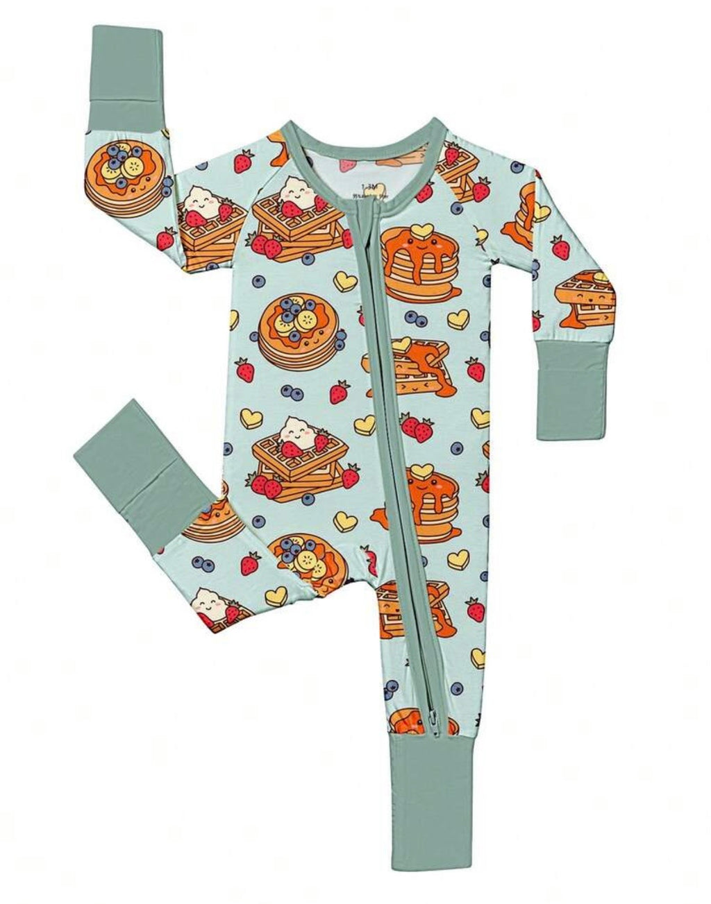Bamboo Zip Pajamas - Breakfast