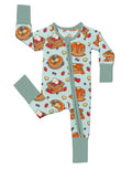 Bamboo Zip Pajamas - Breakfast