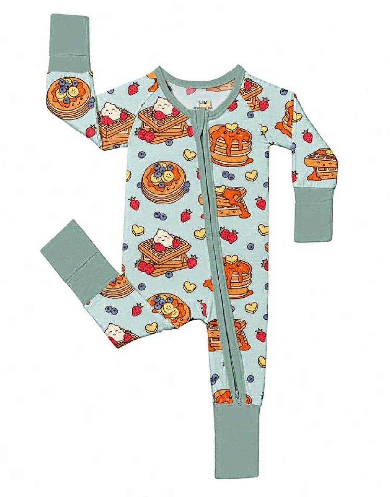 Bamboo Zip Pajamas - Breakfast