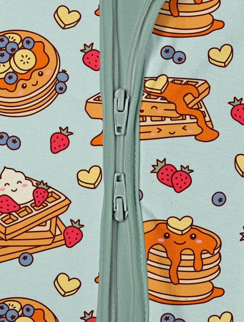 Bamboo Zip Pajamas - Breakfast