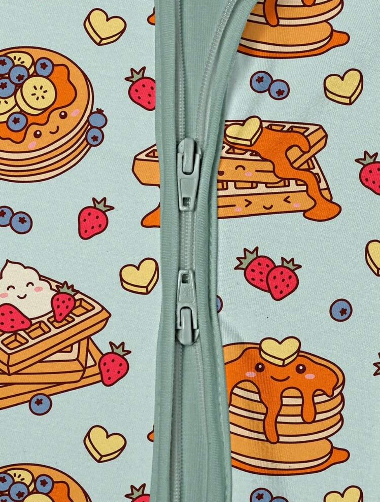 Bamboo Zip Pajamas - Breakfast