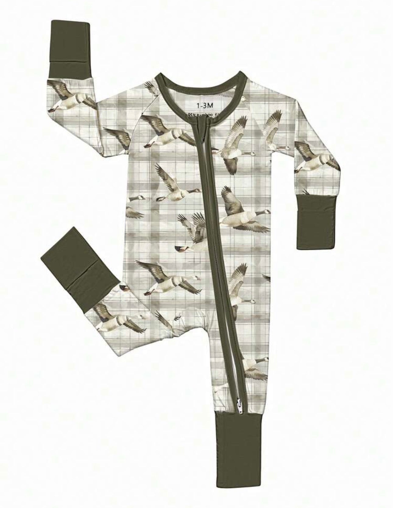Bamboo Zip Pajamas - Woodland Flight