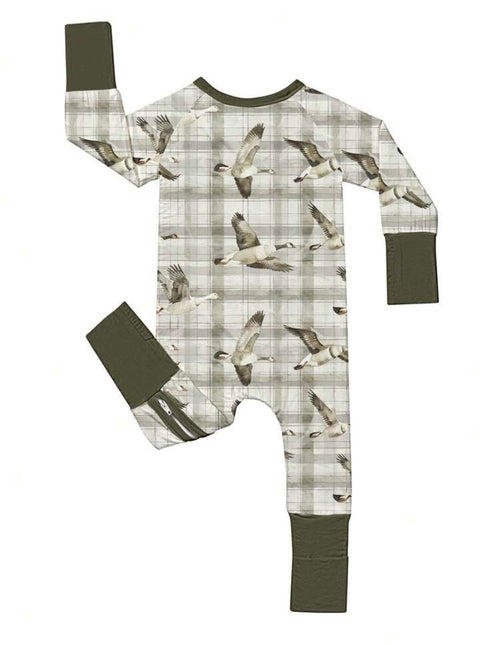 Bamboo Zip Pajamas - Woodland Flight